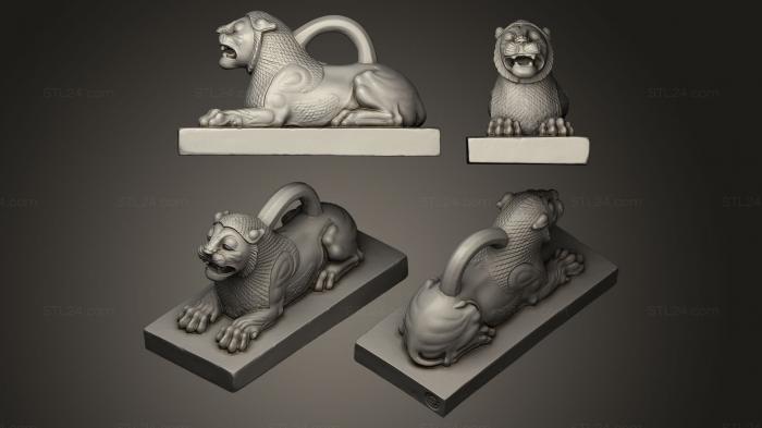 Статуэтки львы тигры сфинксы (Лион де Сьюз, STKL_0042) 3D модель для ЧПУ станка
